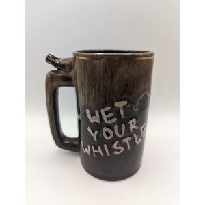 Vintage Wet Your Whistle Whistle For Your Beer Whistling Beer Mug